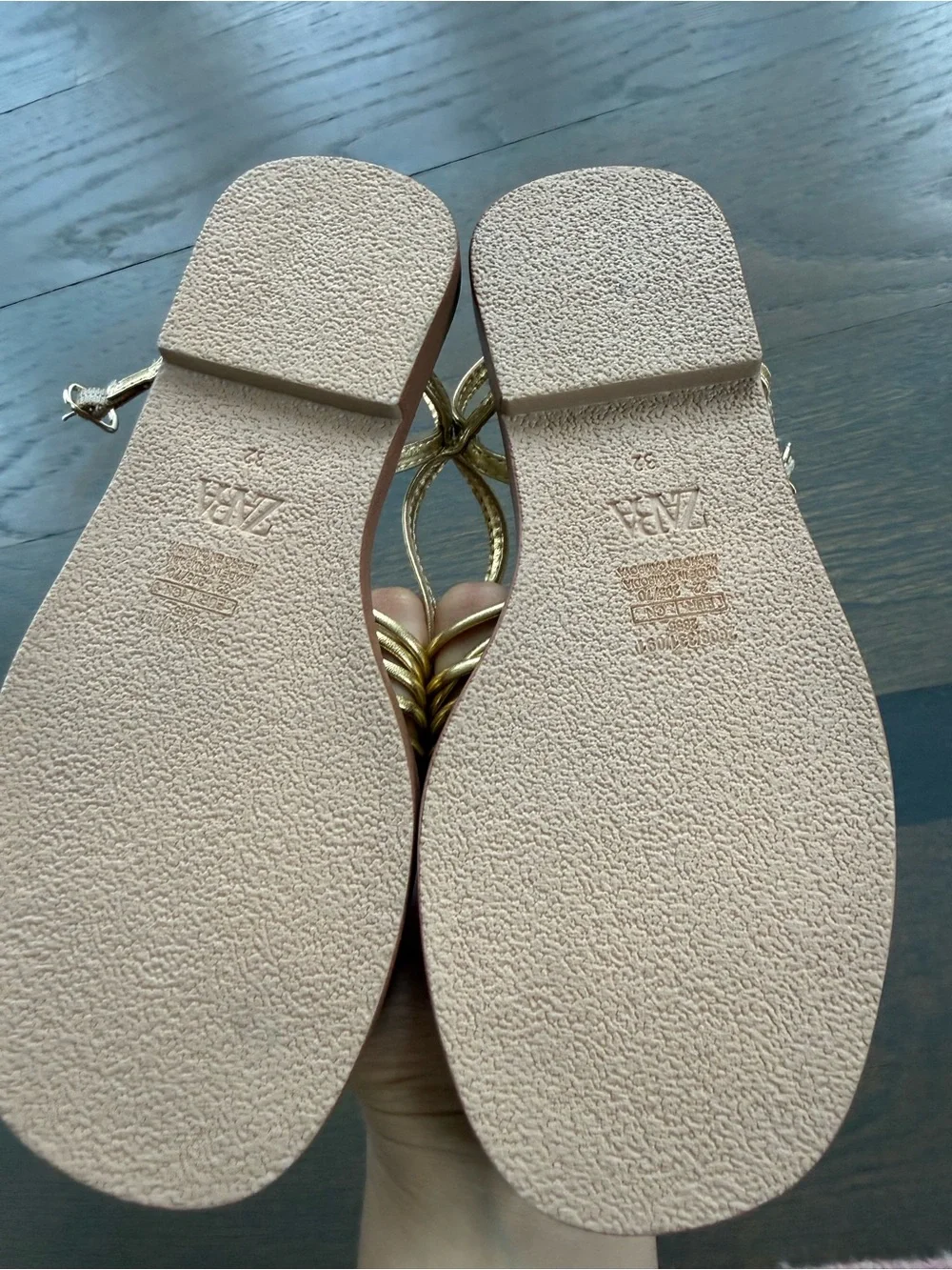 Zara Metallic Gold Strappy Kids Sandals